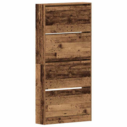 Schuhschrank mit Tür Altholz 80 x 21 x 163.5 cm Holzwerkstoff
