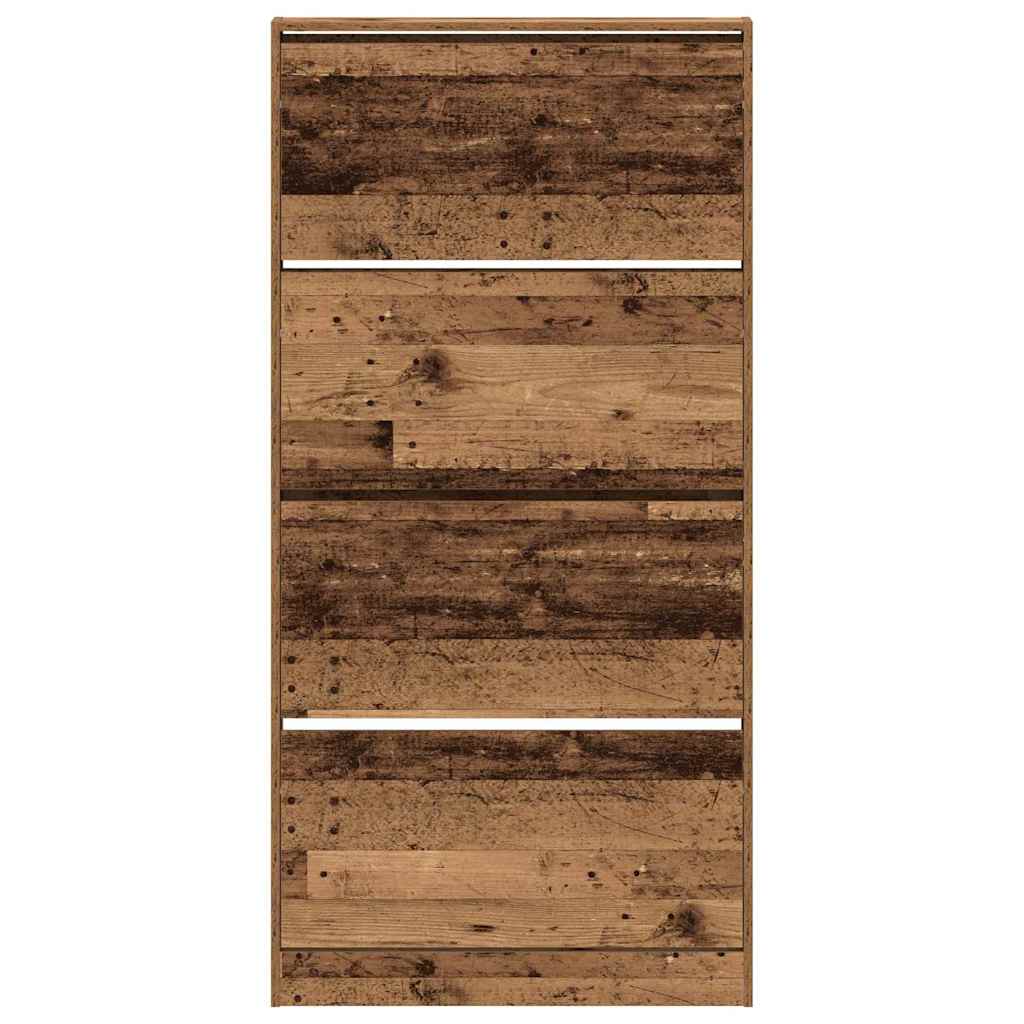 Schuhschrank mit Tür Altholz 80 x 21 x 163.5 cm Holzwerkstoff