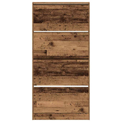 Schuhschrank mit Tür Altholz 80 x 21 x 163.5 cm Holzwerkstoff
