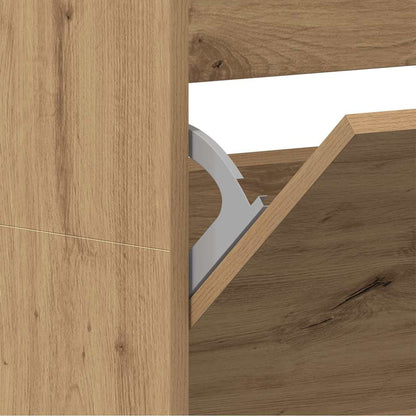 Schuhschrank mit Speicher Eiche handwerklich 80 x 21 x 163.5 cm