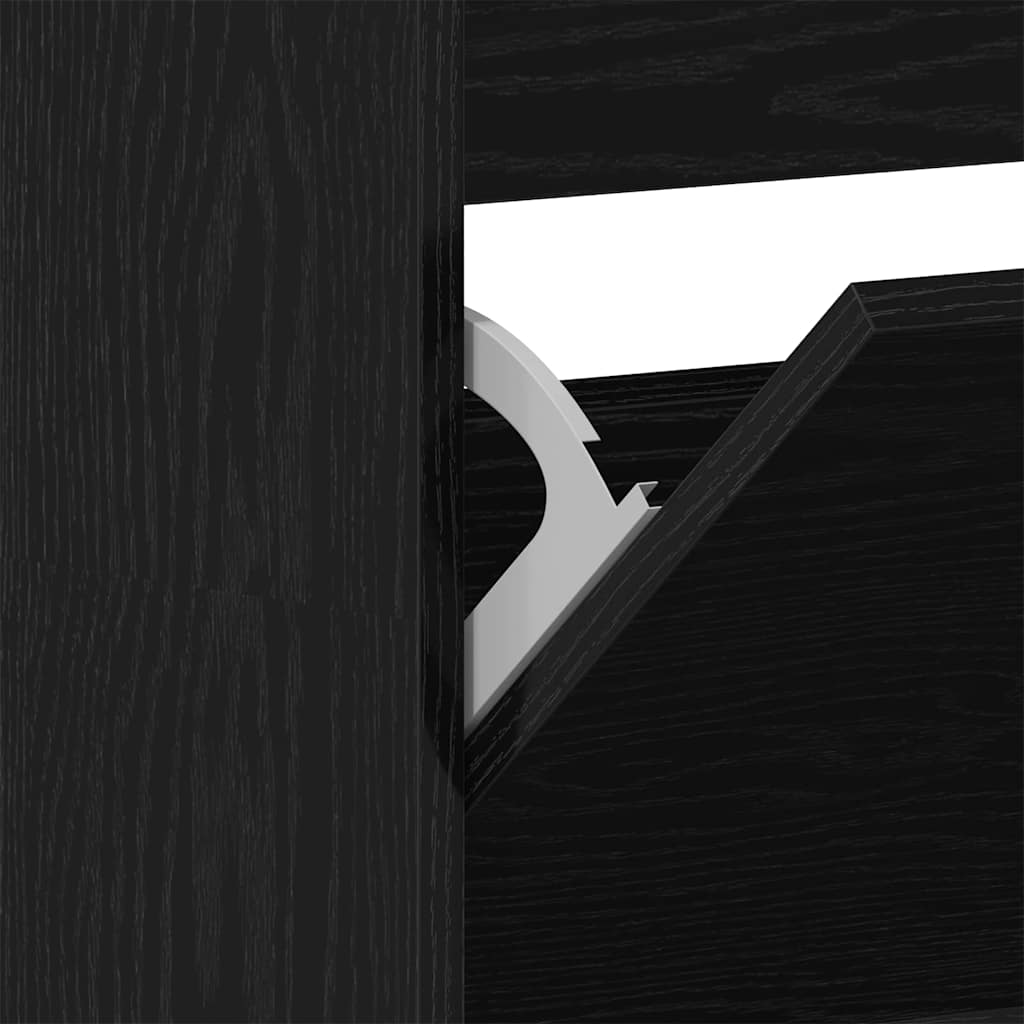 Schuhschrank Schwarze Eiche 80 x 21 x 163.5 cm Holzwerkstoff