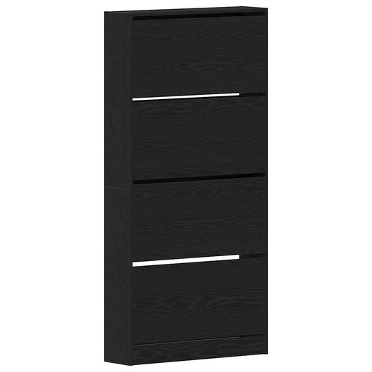 Schuhschrank Schwarze Eiche 80 x 21 x 163.5 cm Holzwerkstoff