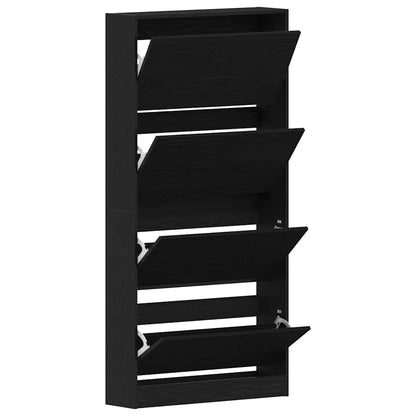 Schuhschrank Schwarze Eiche 80 x 21 x 163.5 cm Holzwerkstoff