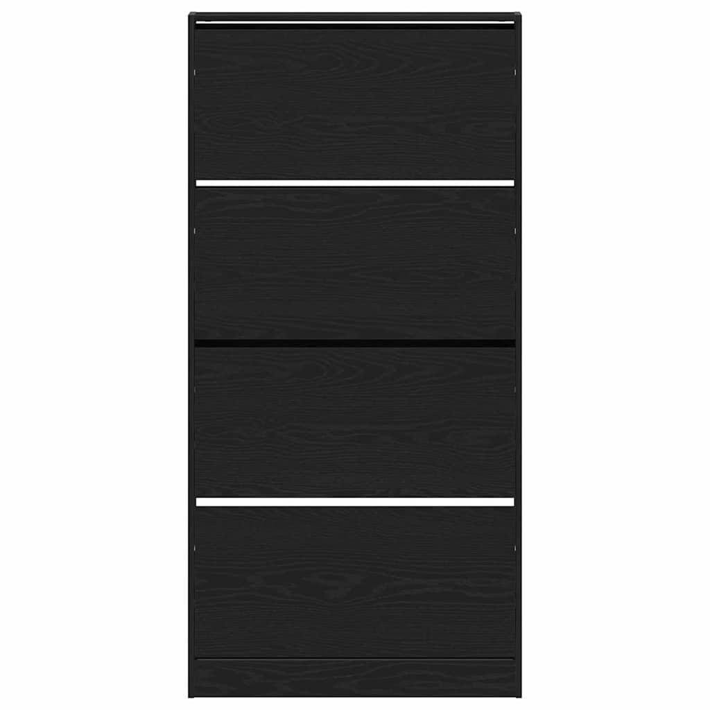 Schuhschrank Schwarze Eiche 80 x 21 x 163.5 cm Holzwerkstoff