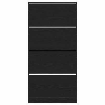 Schuhschrank Schwarze Eiche 80 x 21 x 163.5 cm Holzwerkstoff