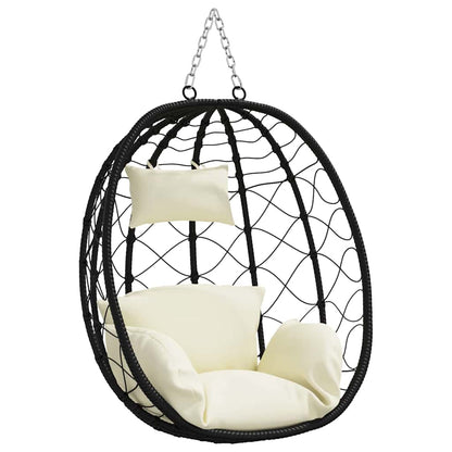 Hängendes Ei-Stuhl Cremeweiß 91.5 x 60 x 110 cm Poly-Rattan