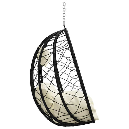 Hängendes Ei-Stuhl Cremeweiß 91.5 x 60 x 110 cm Poly-Rattan