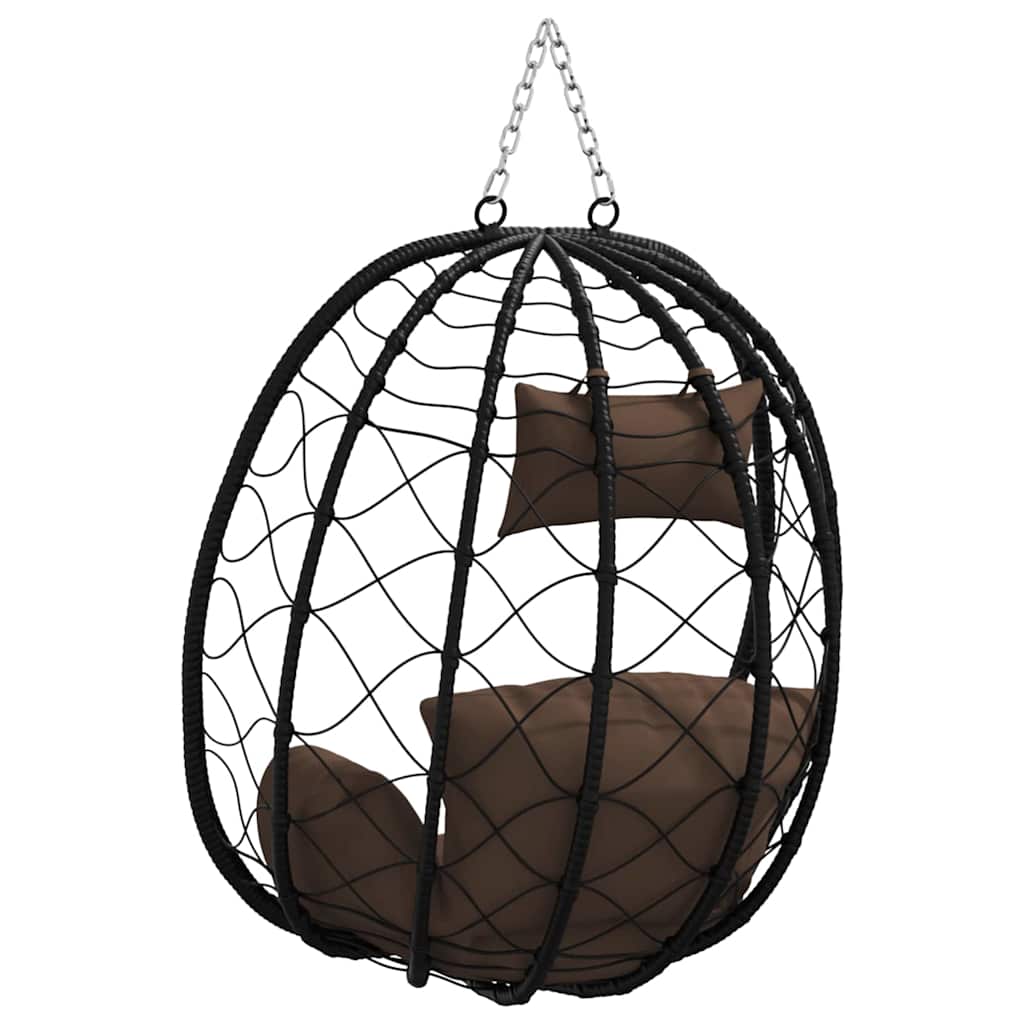 Hängendes Ei-Stuhl Kaffeebraun 91.5 x 60 x 110 cm Poly-Rattan