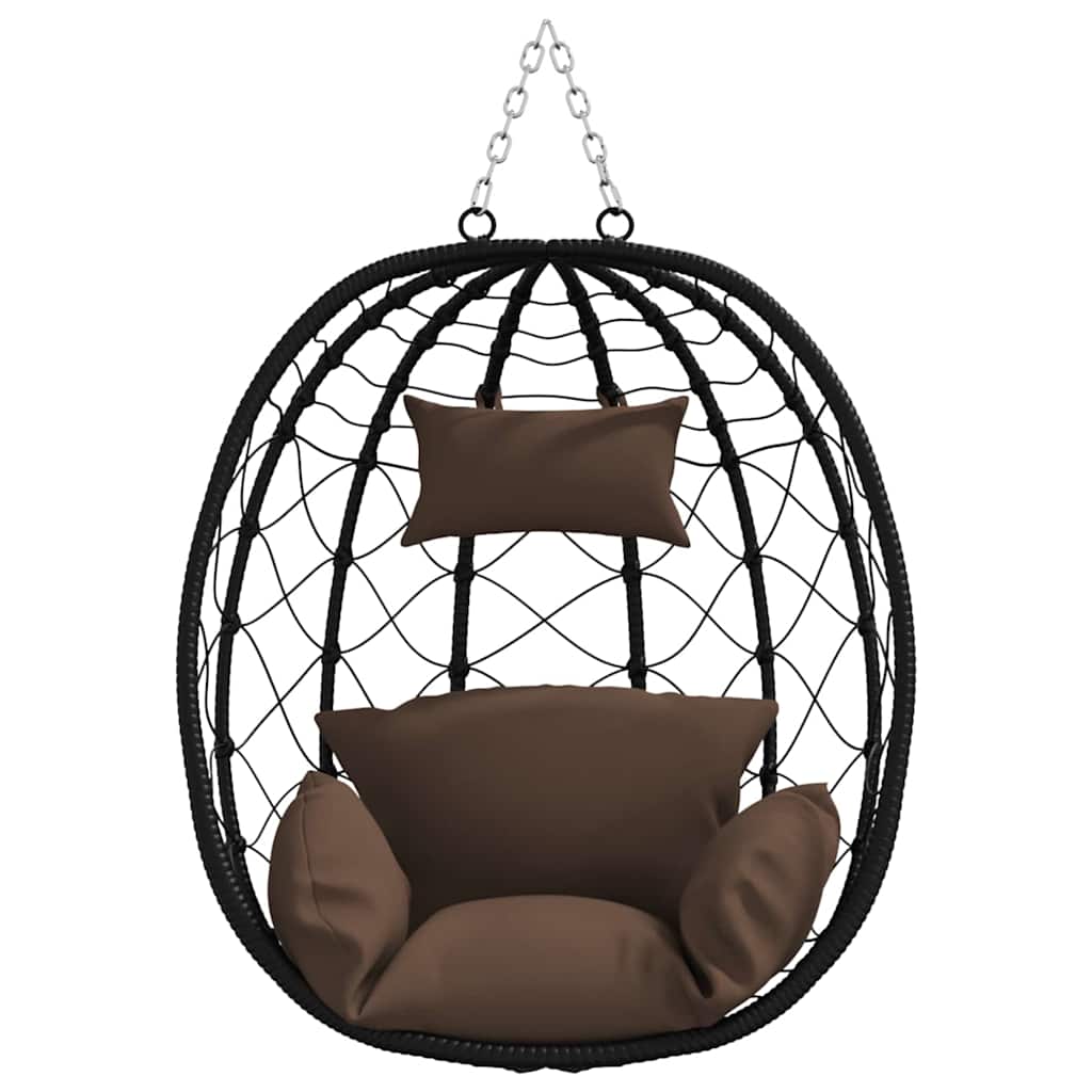 Hängendes Ei-Stuhl Kaffeebraun 91.5 x 60 x 110 cm Poly-Rattan