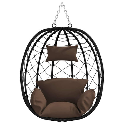Hängendes Ei-Stuhl Kaffeebraun 91.5 x 60 x 110 cm Poly-Rattan