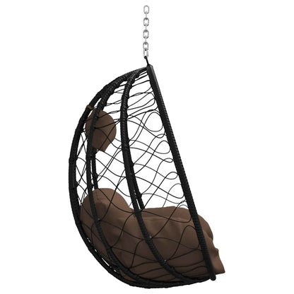 Hängendes Ei-Stuhl Kaffeebraun 91.5 x 60 x 110 cm Poly-Rattan
