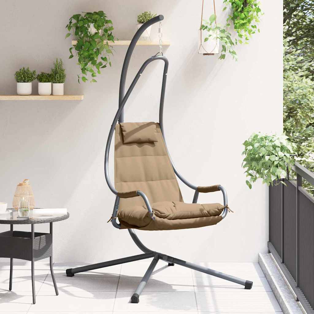 Hängendes Ei-Stuhl Taupe 94 x 107 x 196,5 cm Stahl