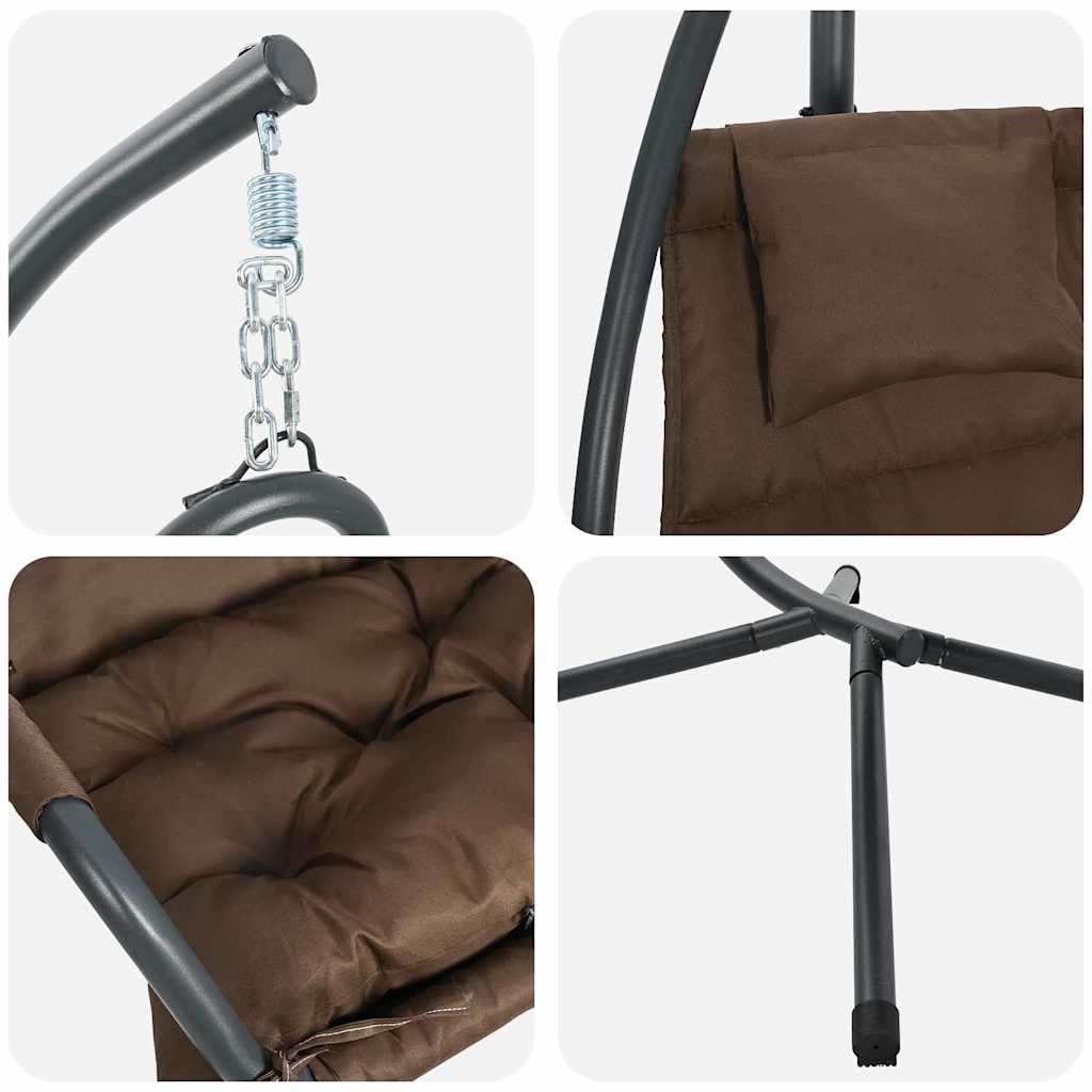 Hängendes Ei-Stuhl Kaffeebraun 94 x 107 x 196,5 cm Stahl