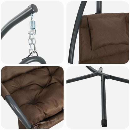 Hängendes Ei-Stuhl Kaffeebraun 94 x 107 x 196,5 cm Stahl