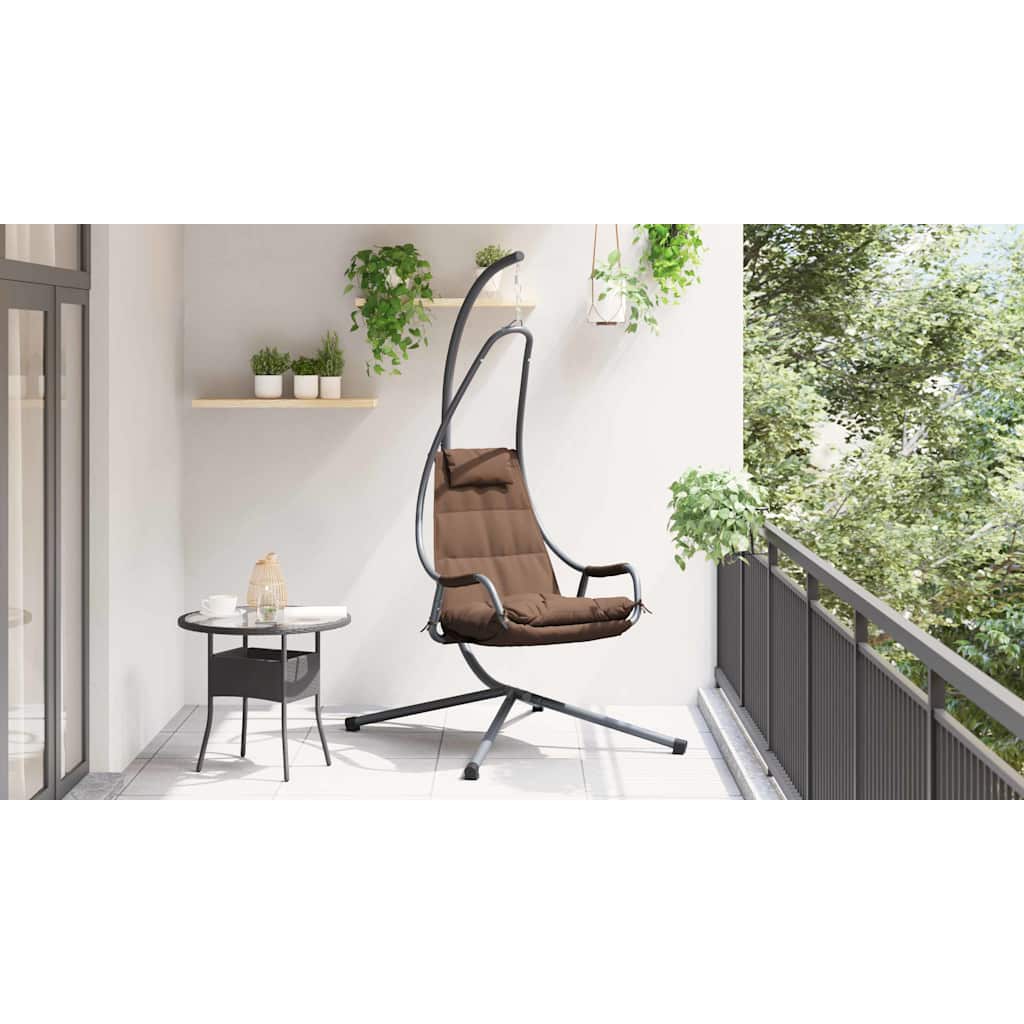 Hängendes Ei-Stuhl Kaffeebraun 94 x 107 x 196,5 cm Stahl