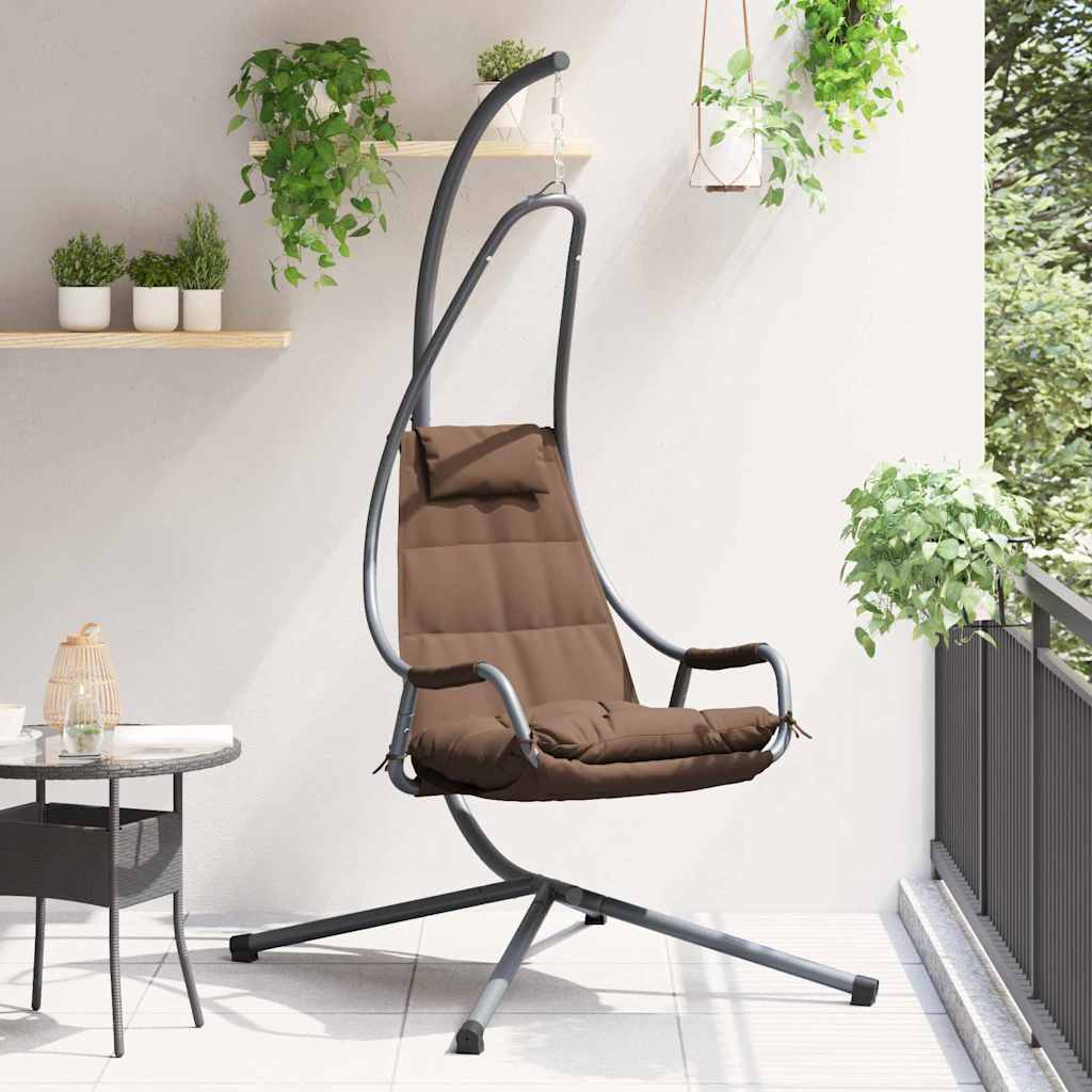 Hängendes Ei-Stuhl Kaffeebraun 94 x 107 x 196,5 cm Stahl