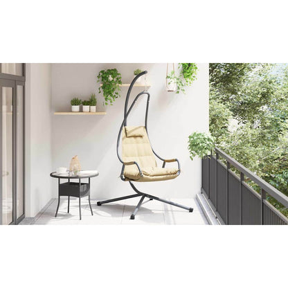 Hängendes Ei-Stuhl Beige 94 x 107 x 196,5 cm Stahl
