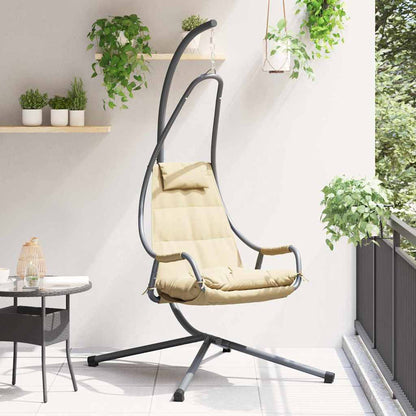 Hängendes Ei-Stuhl Beige 94 x 107 x 196,5 cm Stahl