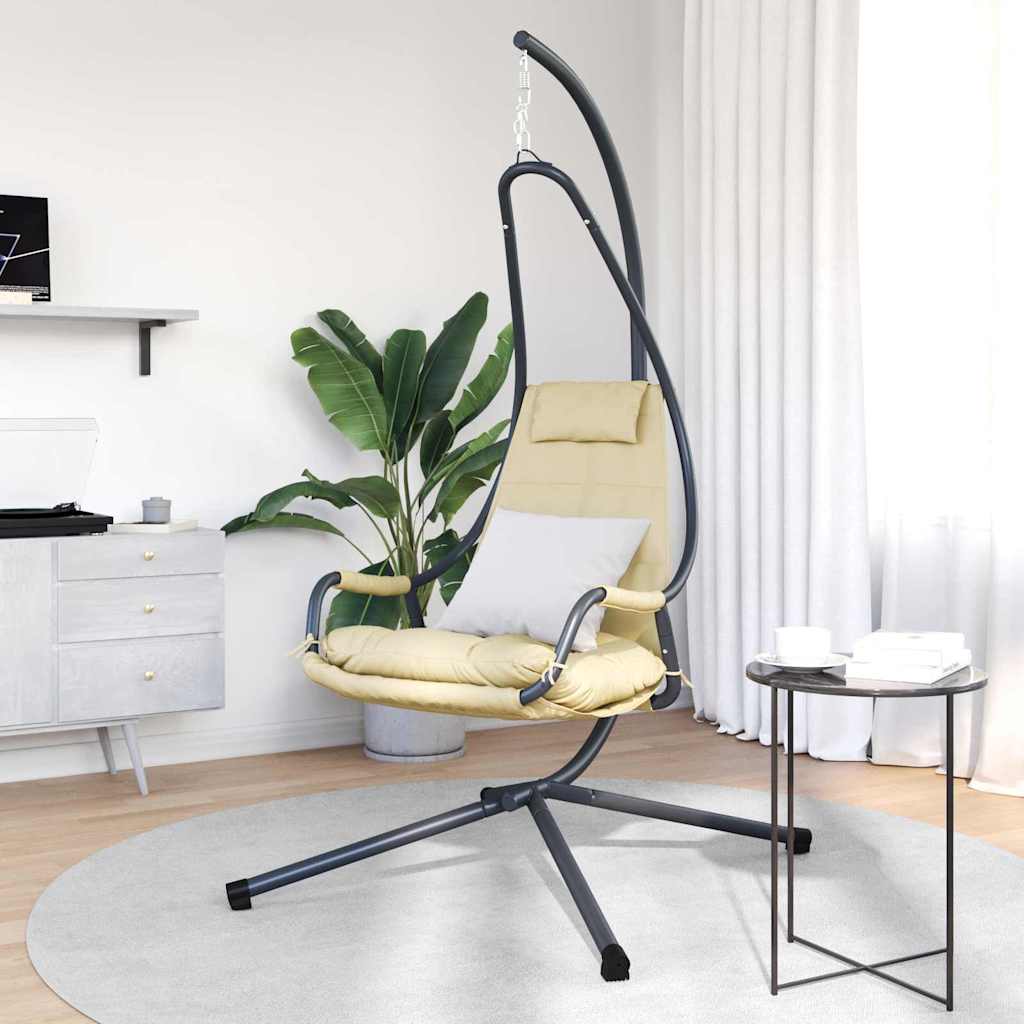 Hängendes Ei-Stuhl Beige 94 x 107 x 196,5 cm Stahl