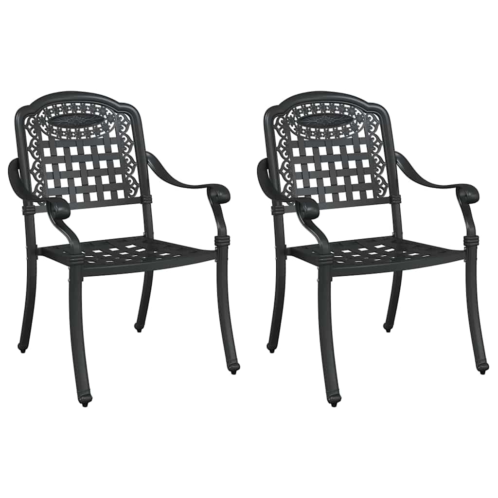 Gartenstuhl 2 pcs Schwarz 55 x 56,5 x 91cm Aluminium