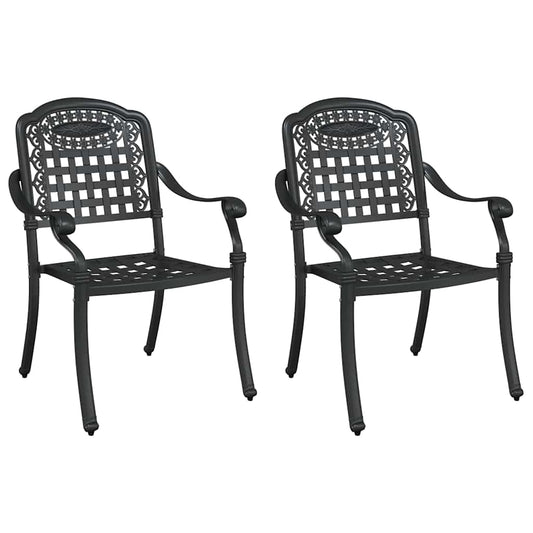 Gartenstuhl 2 pcs Schwarz 55 x 56,5 x 91cm Aluminium