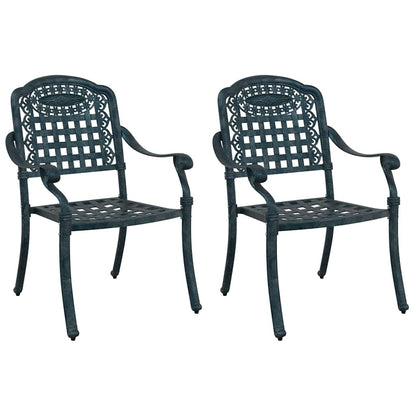 Gartenstuhl 2 pcs Grün 55 x 56,5 x 91cm Aluminium