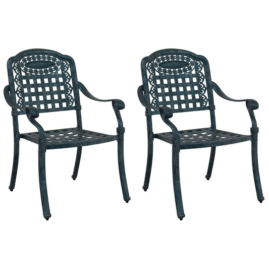 Gartenstuhl 2 pcs Grün 55 x 56,5 x 91cm Aluminium