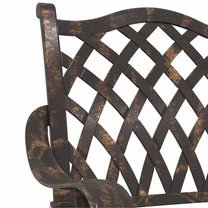 Gartenstuhl 2 pcs Bronzefarben 55 x 56,5 x 91cm Aluminium