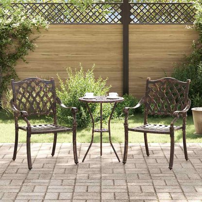 Gartenstuhl 2 pcs Bronzefarben 55 x 56,5 x 91cm Aluminium