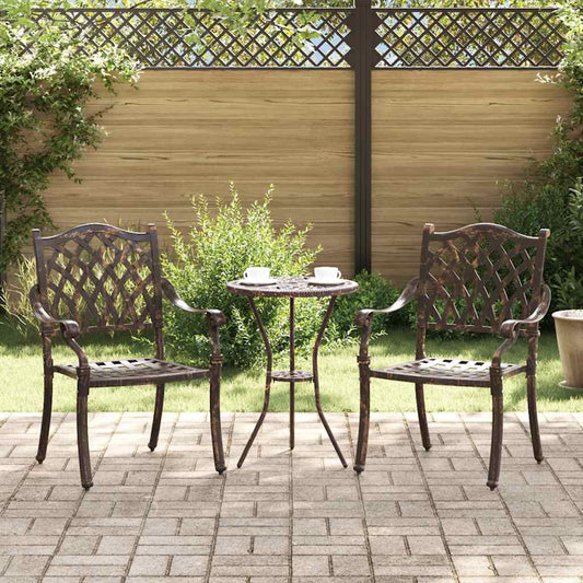 Gartenstuhl 2 pcs Bronzefarben 55 x 56,5 x 91cm Aluminium
