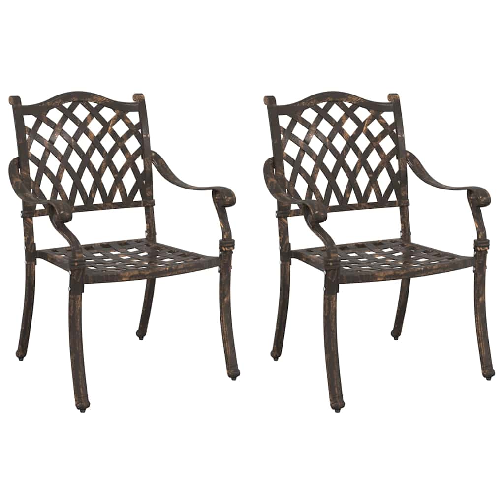 Gartenstuhl 2 pcs Bronzefarben 55 x 56,5 x 91cm Aluminium