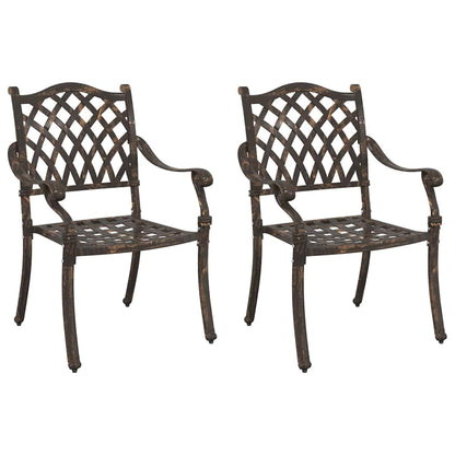 Gartenstuhl 2 pcs Bronzefarben 55 x 56,5 x 91cm Aluminium