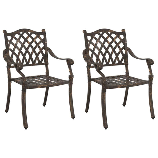 Gartenstuhl 2 pcs Bronzefarben 55 x 56,5 x 91cm Aluminium