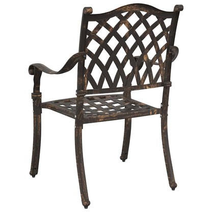 Gartenstuhl 2 pcs Bronzefarben 55 x 56,5 x 91cm Aluminium