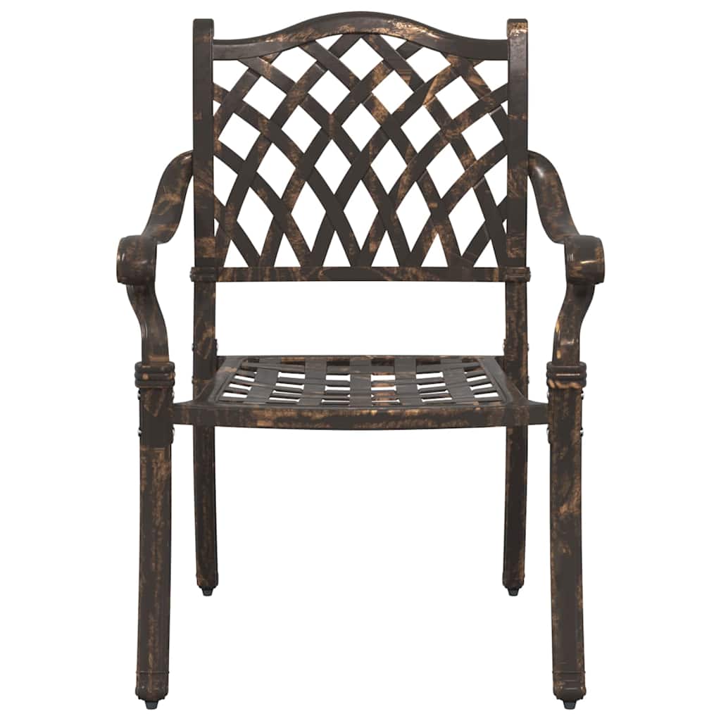 Gartenstuhl 2 pcs Bronzefarben 55 x 56,5 x 91cm Aluminium