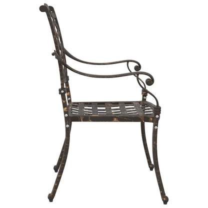 Gartenstuhl 2 pcs Bronzefarben 55 x 56,5 x 91cm Aluminium