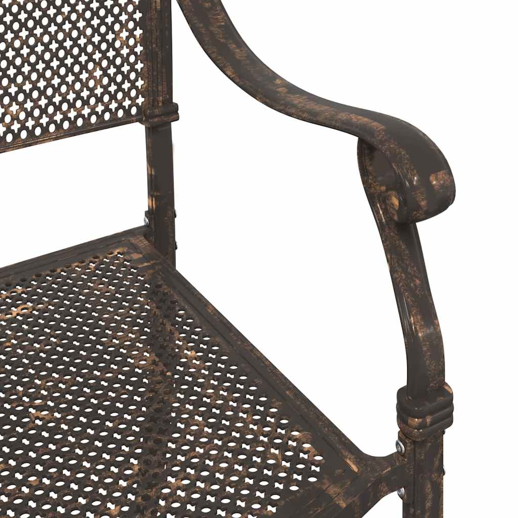 Gartenstuhl 2 pcs Bronzefarben 55 x 56,5 x 91cm Aluminium