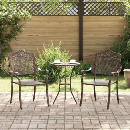 Gartenstuhl 2 pcs Bronzefarben 55 x 56,5 x 91cm Aluminium