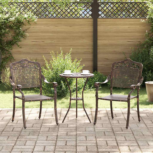 Gartenstuhl 2 pcs Bronzefarben 55 x 56,5 x 91cm Aluminium