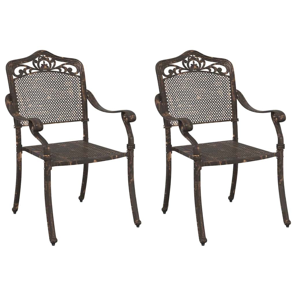 Gartenstuhl 2 pcs Bronzefarben 55 x 56,5 x 91cm Aluminium