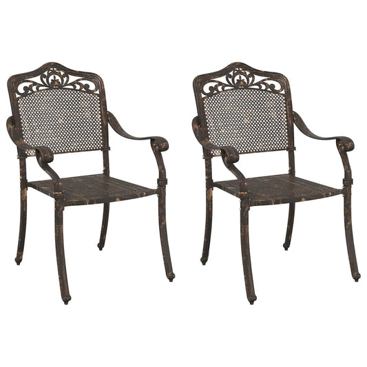 Gartenstuhl 2 pcs Bronzefarben 55 x 56,5 x 91cm Aluminium