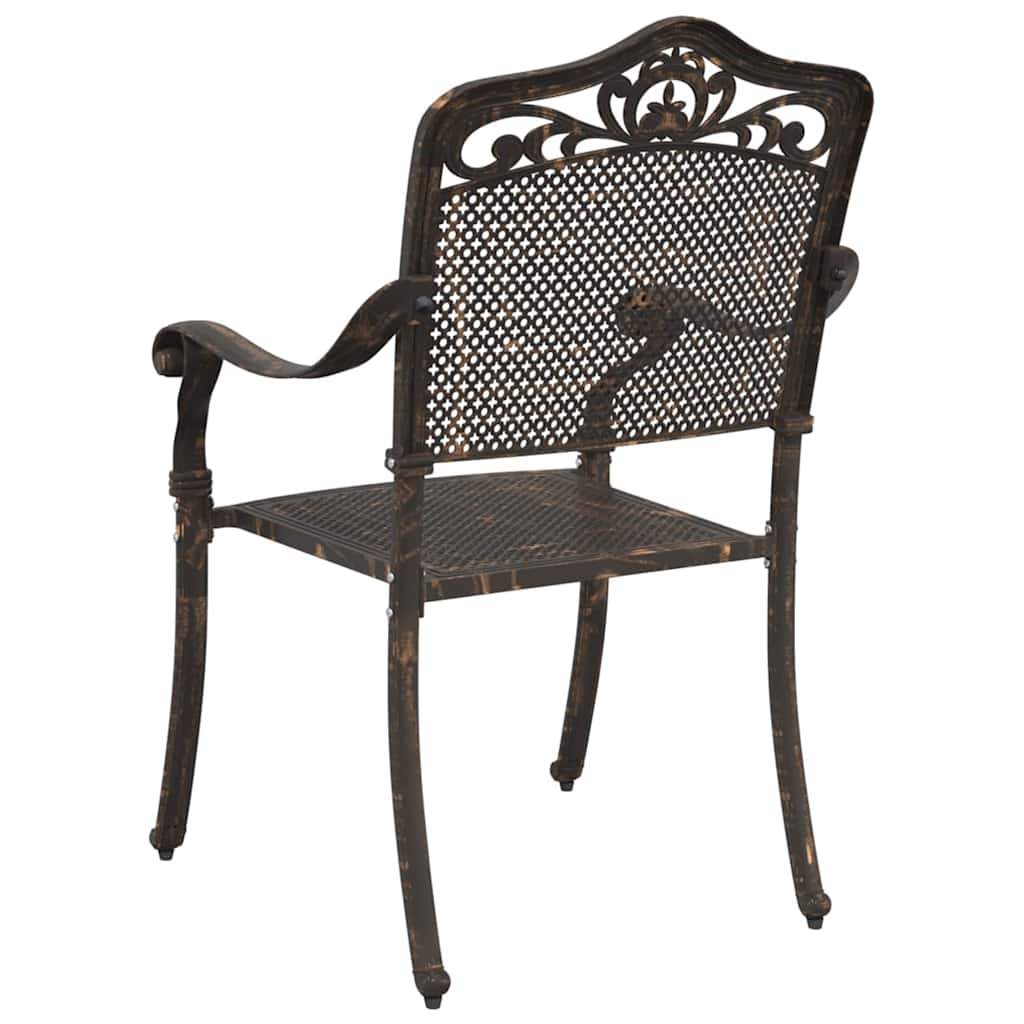 Gartenstuhl 2 pcs Bronzefarben 55 x 56,5 x 91cm Aluminium