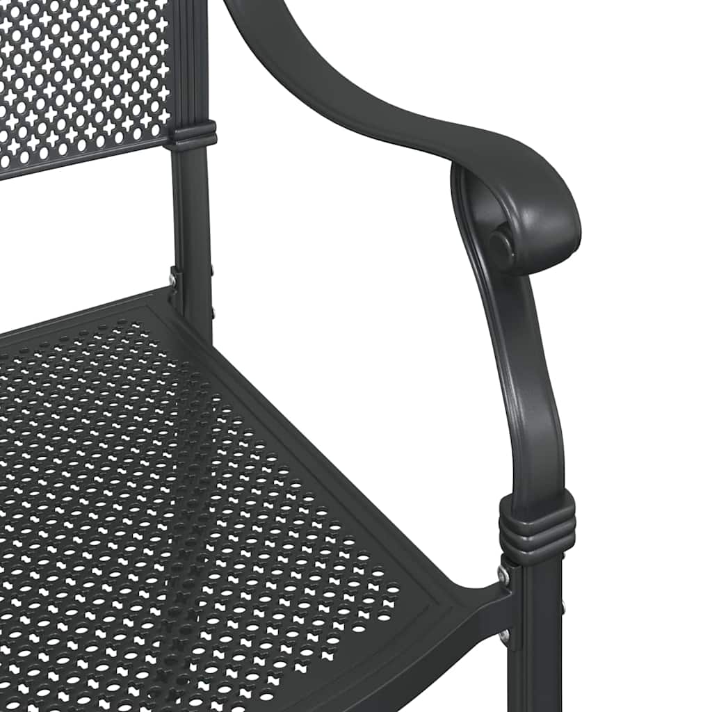 Gartenstuhl 2 pcs Schwarz 55 x 56,5 x 91cm Aluminium