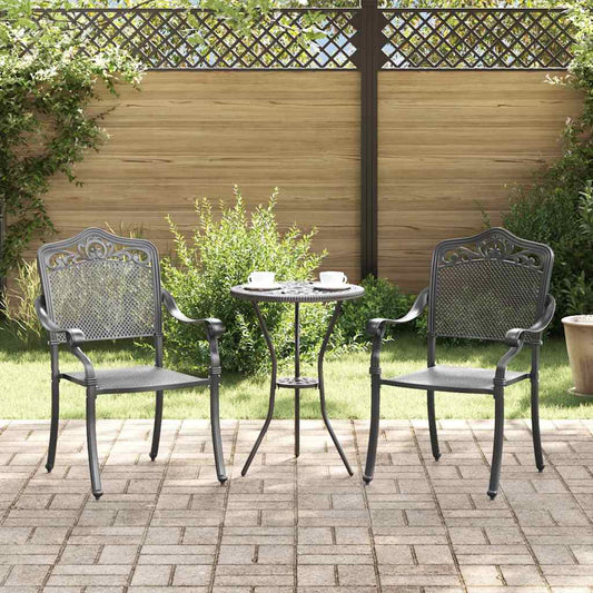 Gartenstuhl 2 pcs Schwarz 55 x 56,5 x 91cm Aluminium