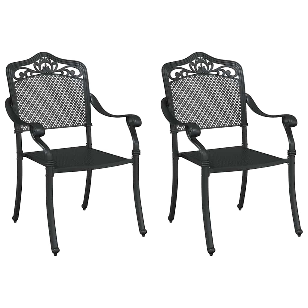 Gartenstuhl 2 pcs Schwarz 55 x 56,5 x 91cm Aluminium