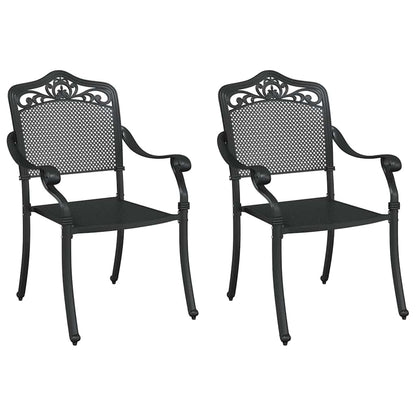 Gartenstuhl 2 pcs Schwarz 55 x 56,5 x 91cm Aluminium