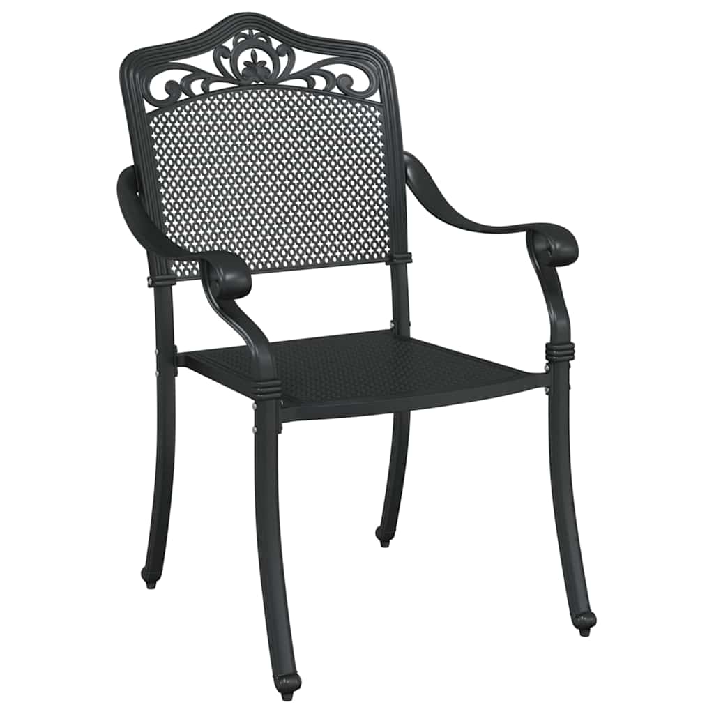 Gartenstuhl 2 pcs Schwarz 55 x 56,5 x 91cm Aluminium