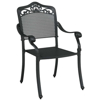 Gartenstuhl 2 pcs Schwarz 55 x 56,5 x 91cm Aluminium