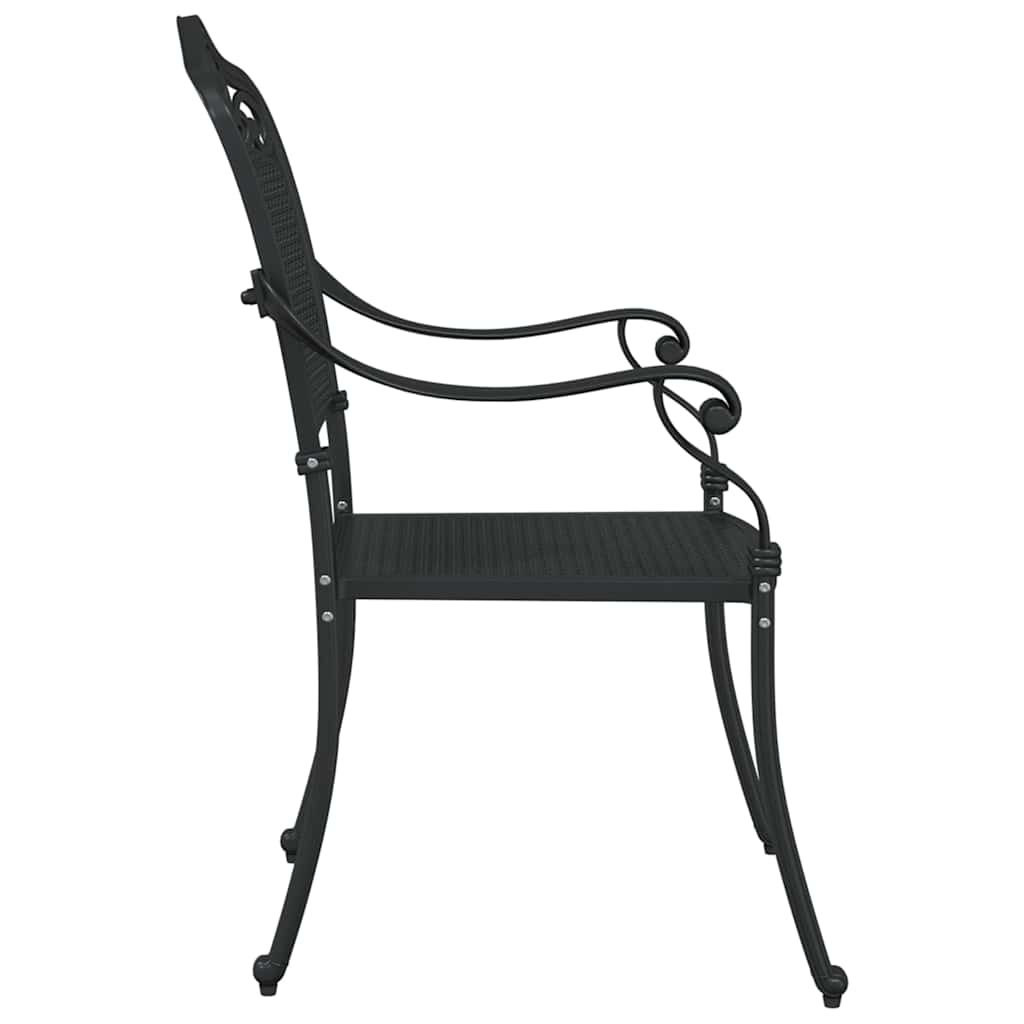 Gartenstuhl 2 pcs Schwarz 55 x 56,5 x 91cm Aluminium