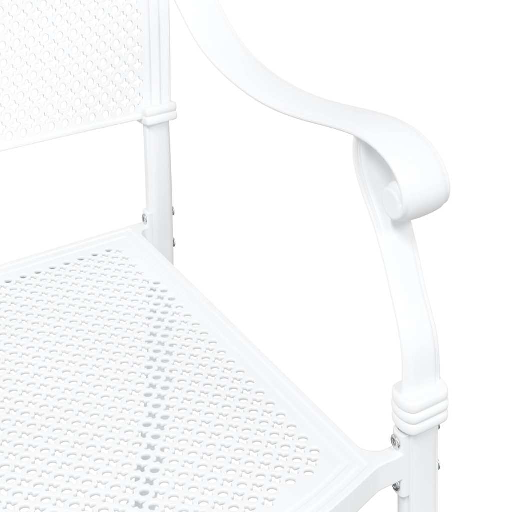Gartenstuhl 2 pcs Weiß 55 x 56,5 x 91cm Aluminium